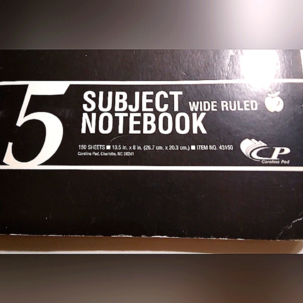 GIFTED...5 SUBJECT WIDE RULED NOTEBOOK - Picture 3 of 9